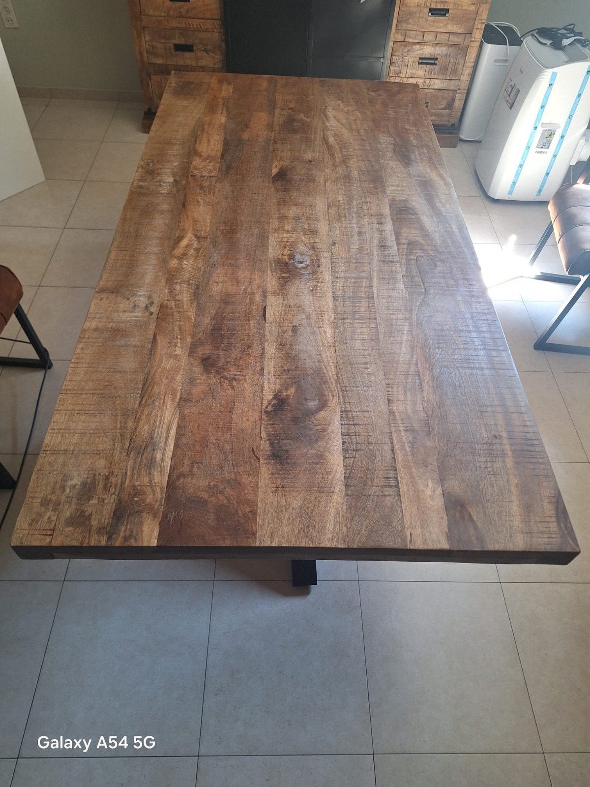 Eettafel mangohout, Huis en Inrichting, Ophalen, Zo goed als nieuw