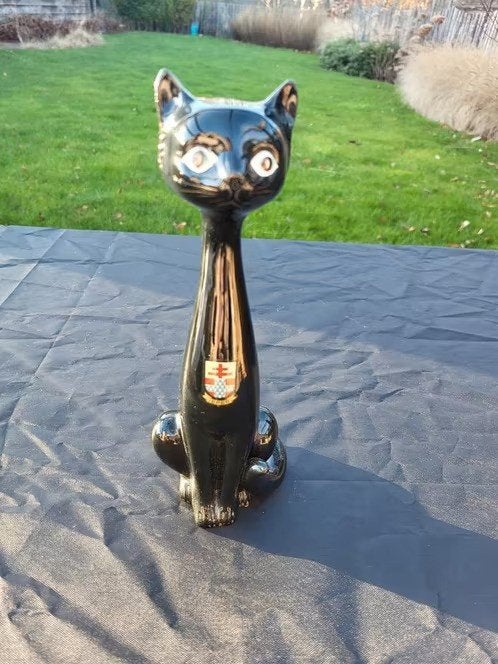 Vintage Jema stijl zwarte kat beeld, Ophalen of Verzenden