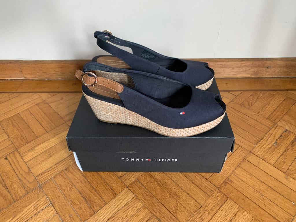 Tommy Hilfiger wedges / sandales slingback / espadrilles 38, Enlèvement, Comme neuf, Sandales