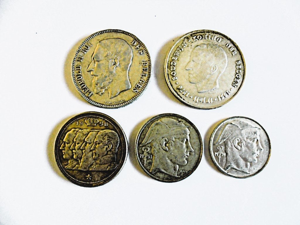 Lot de 5 anciennes pièces de monnaie Belges !, Enlèvement, Autre, Monnaie en vrac