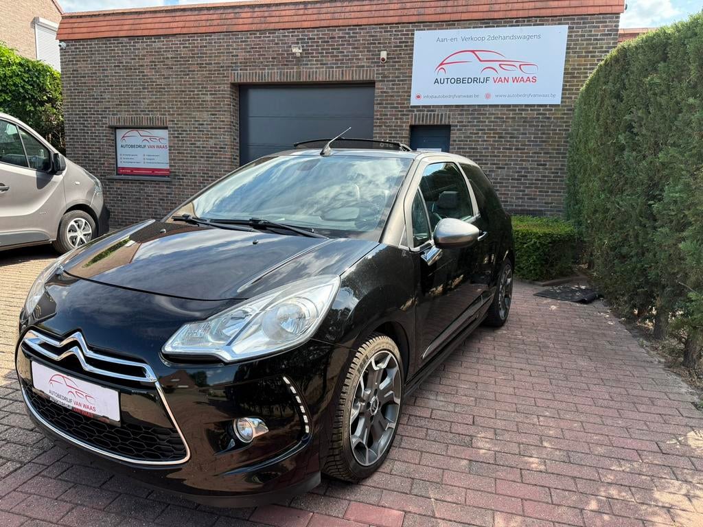 Citroën DS3 Cabrio 1.6i Benzine Led Airco Navi 12M Garantie, Auto's, Voorwielaandrijving, Euro 5, Cabriolet, Zwart