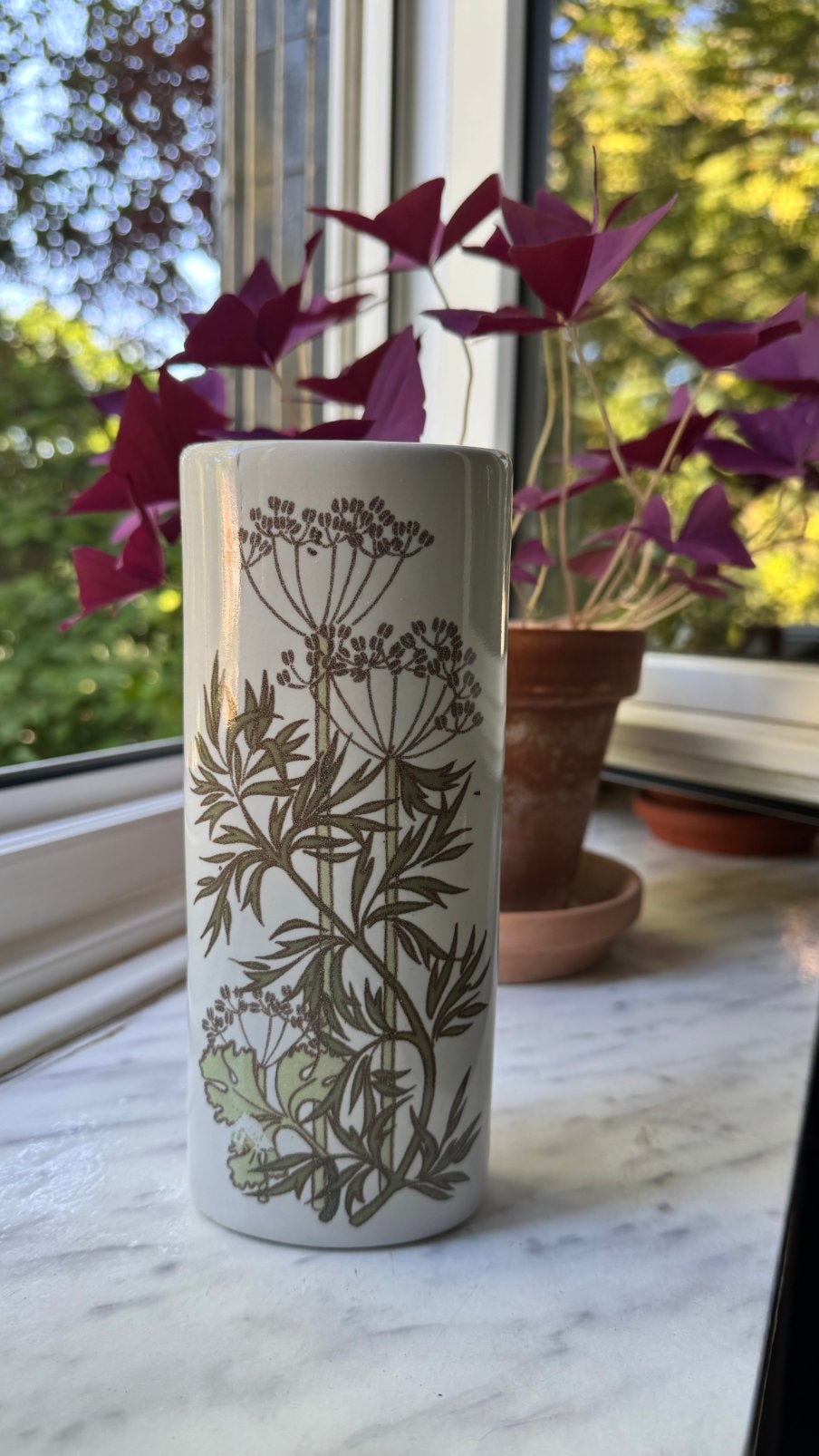 Humidificateur de radiateur en céramique floral vintage, Maison & Meubles, Enlèvement, Comme neuf, Vert