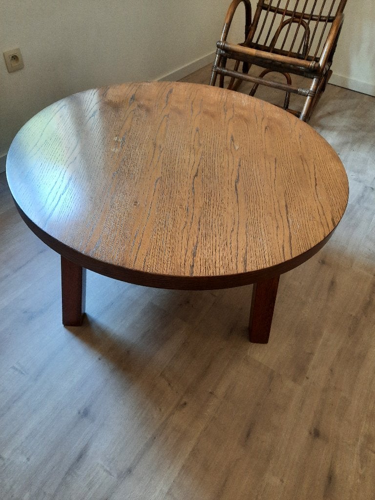 Mooie donkere eiken salontafel, Huis en Inrichting, Ophalen, 50 – 75, Gebruikt, Eikenhout