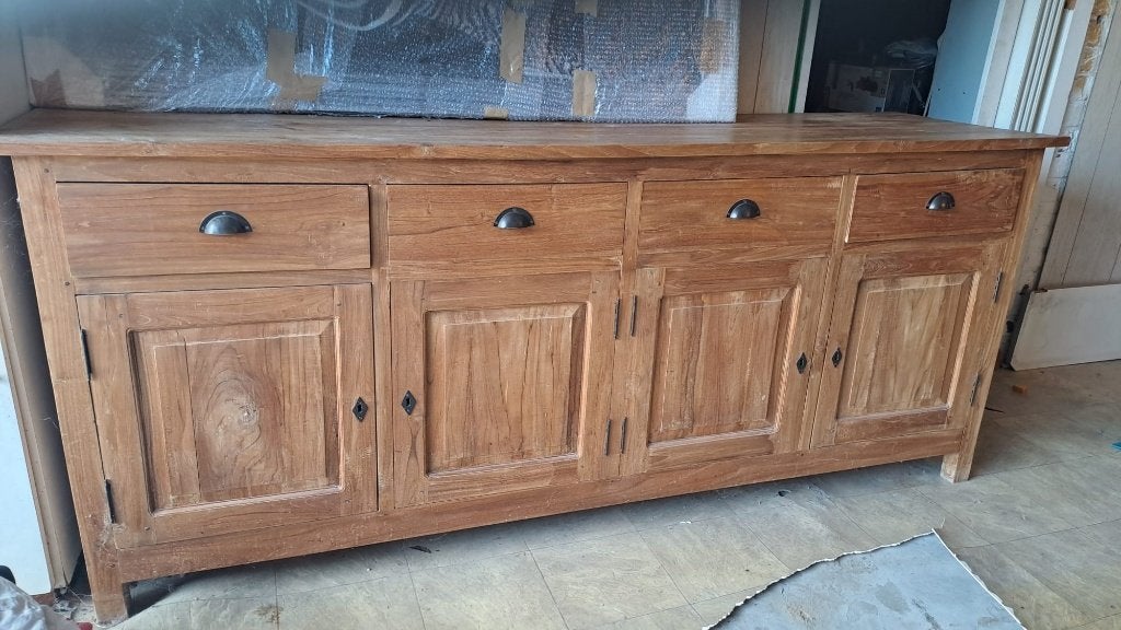 Buffet Dressoir teck massif, Maison & Meubles, Armoires | Buffets, Teck, Avec tiroir(s), Moins de 100 cm, 150 à 200 cm