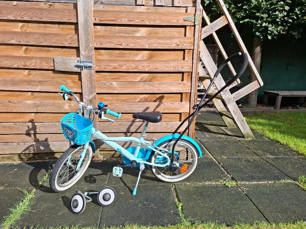 Btwin kinderfiets 16 inch, Fietsen en Brommers, Ophalen, Zijwieltjes, Velgrem, Btwin Decathlon