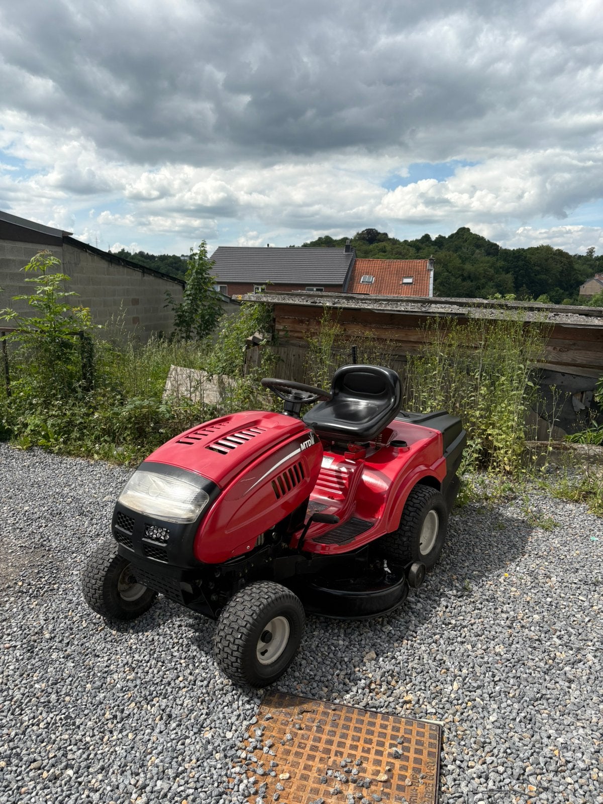 Tracteur-tondeuse MTD 12,5 CV à vendre, Enlèvement ou Envoi, Comme neuf, Bac de ramassage