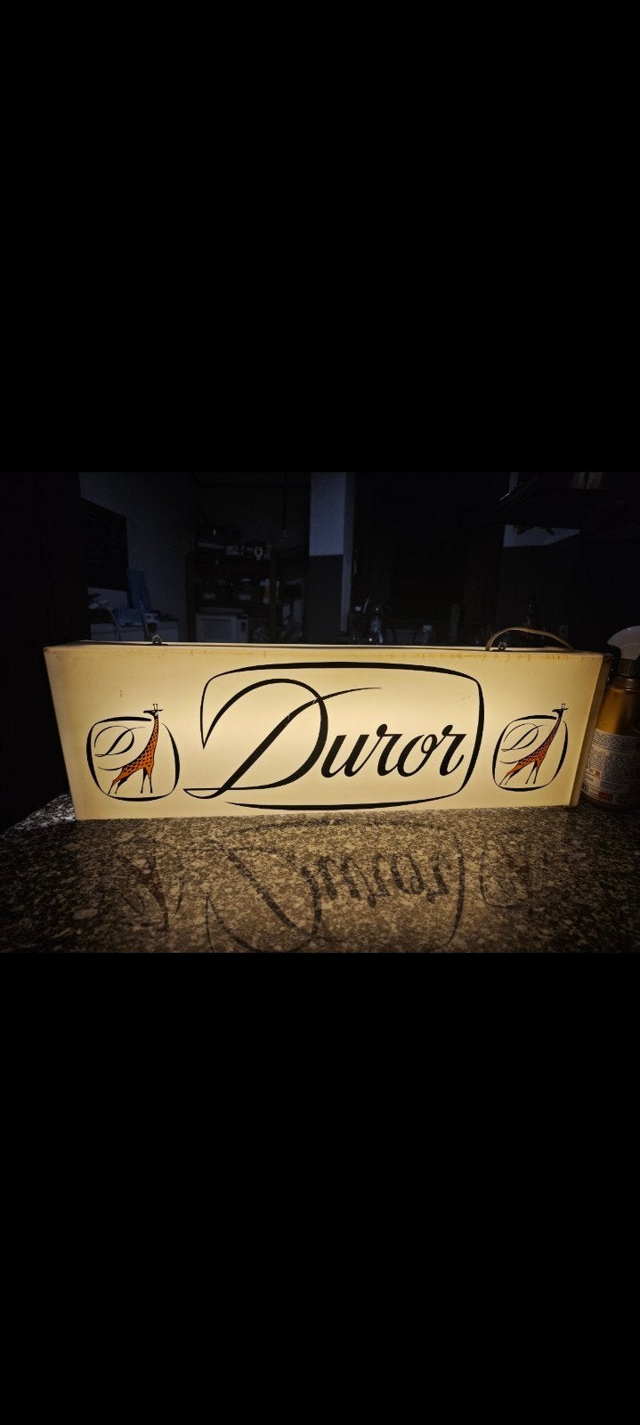 Ancienne enseigne publicitaire lumineuse DUROT – vintage, Utilisé, Panneau publicitaire