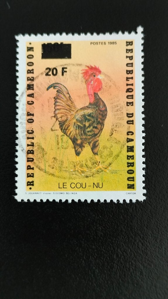 Cameroun 1991 - oiseaux, Coq doré avec surcharge, Envoi, Autres pays, Affranchi