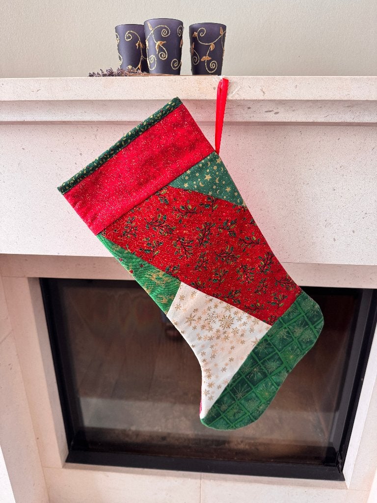 Chaussette de Noël en patchwork faite à la main, Enlèvement ou Envoi, Neuf