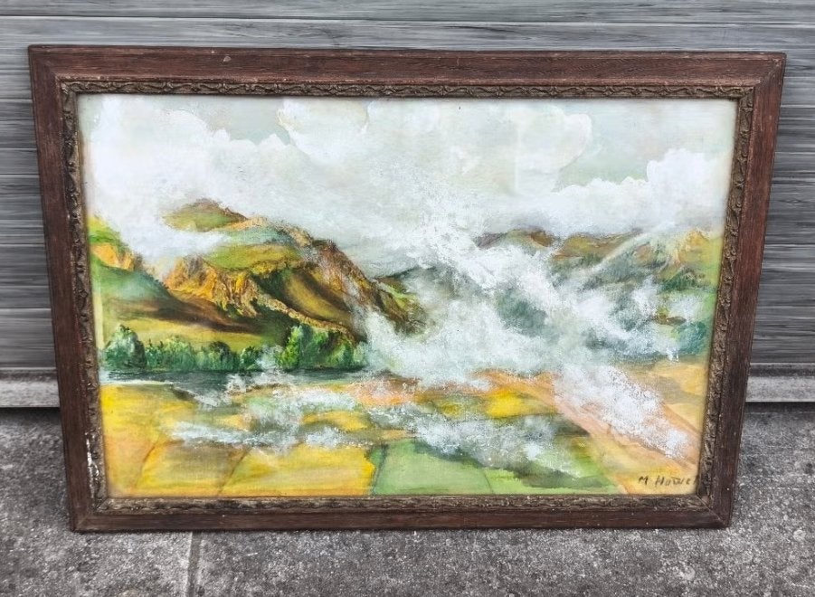 Aquarelle signe marie howet, Antiquités & Art, Enlèvement ou Envoi, Aquarelle