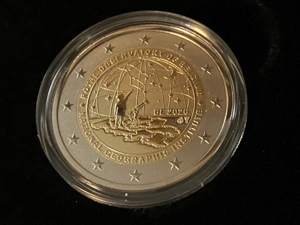 Belgie 2 euro 2026 geografisch instituut-sterrenwacht, Ophalen of Verzenden, België, 2 euro, Losse munt