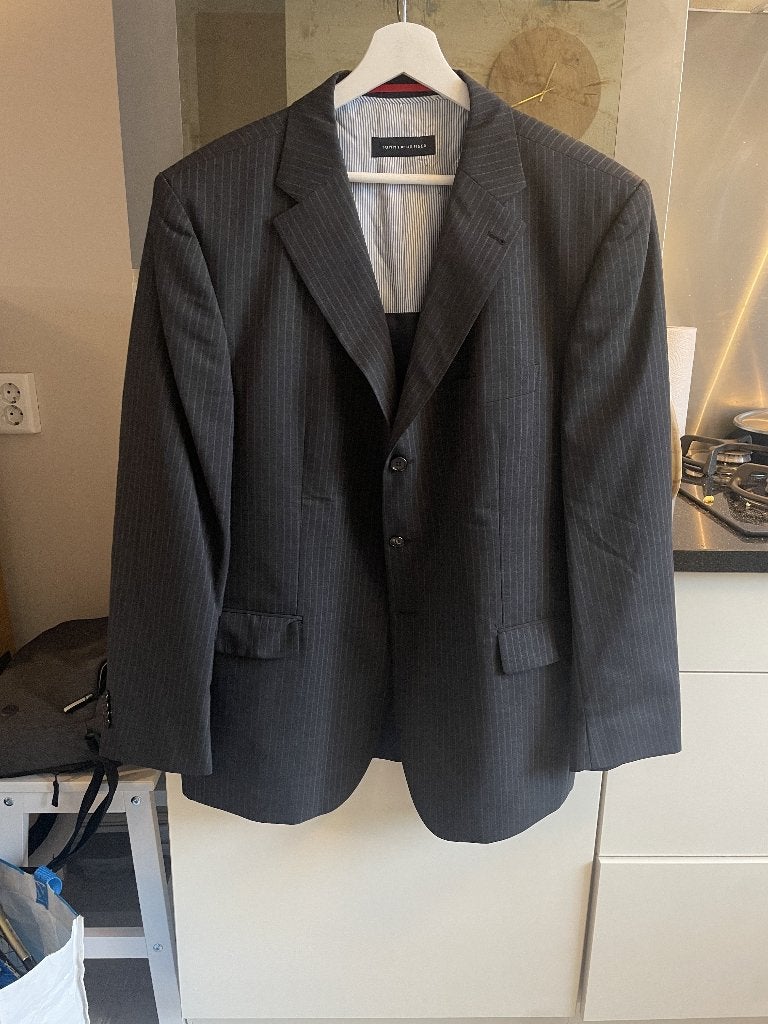Veste à fines rayures en laine Tommy Hilfiger pour homme, Gris, Enlèvement ou Envoi, Taille 56/58 (XL), Comme neuf