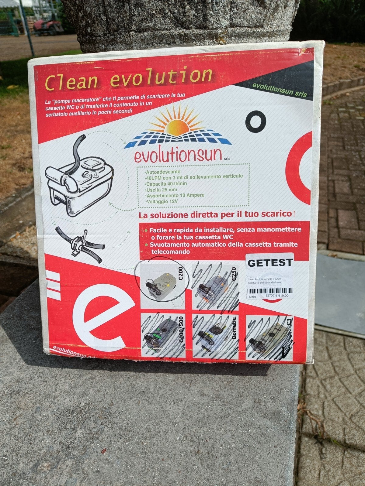 Evolutionsun pomp, Ophalen, Zo goed als nieuw