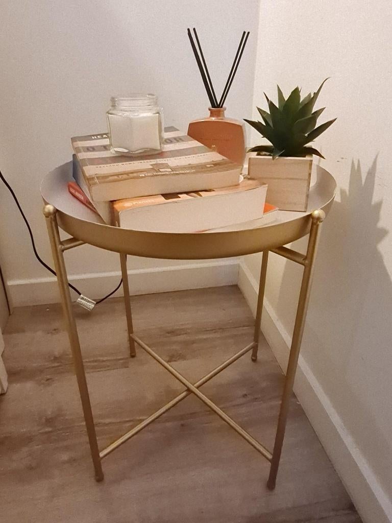 Table basse métal doré, Rond, Moins de 55 cm, Enlèvement, Utilisé