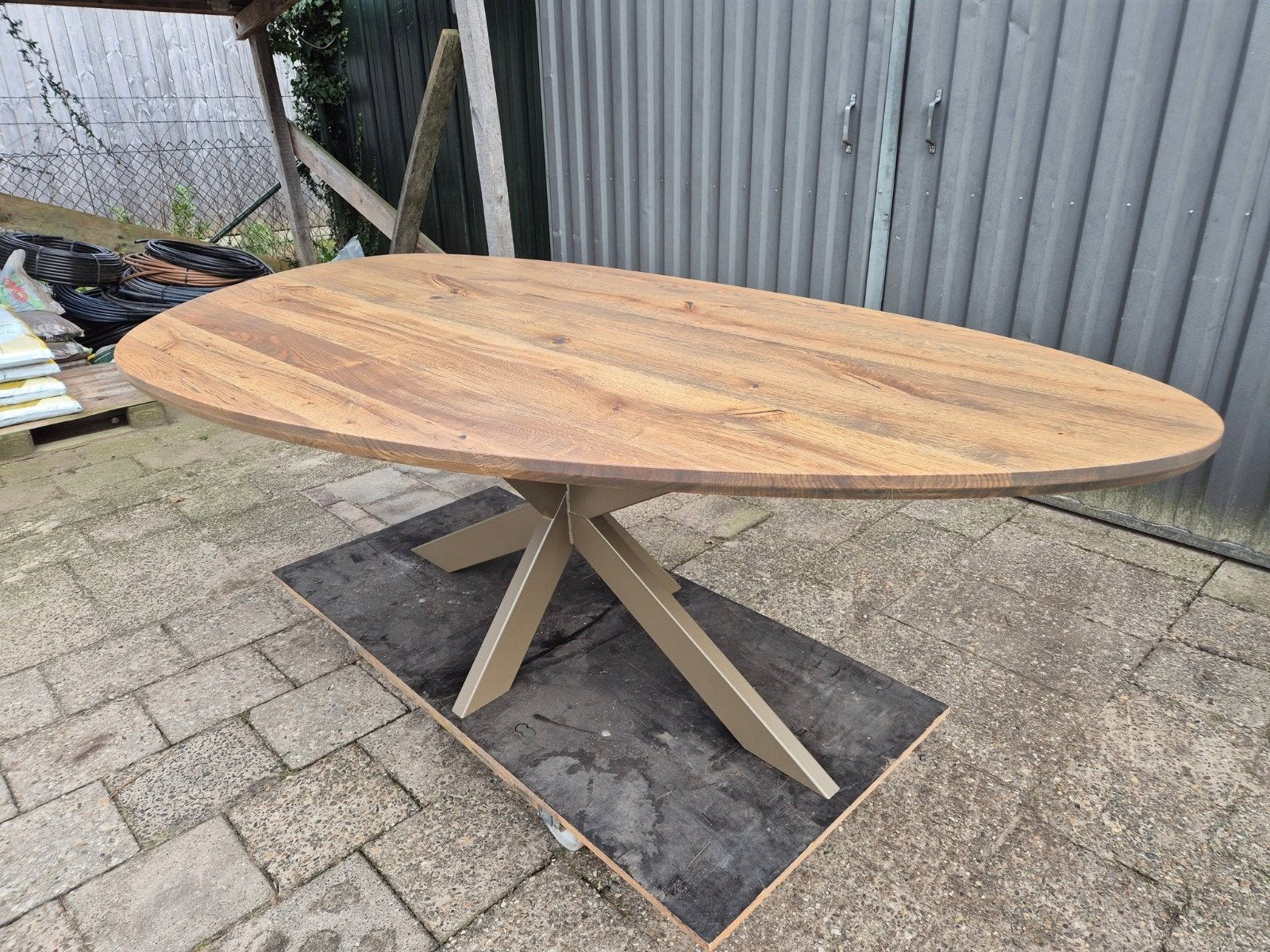 Mooie eiken ovale/deensovaal/recht/rond/organische  tafels., Ophalen, Rond, Eikenhout