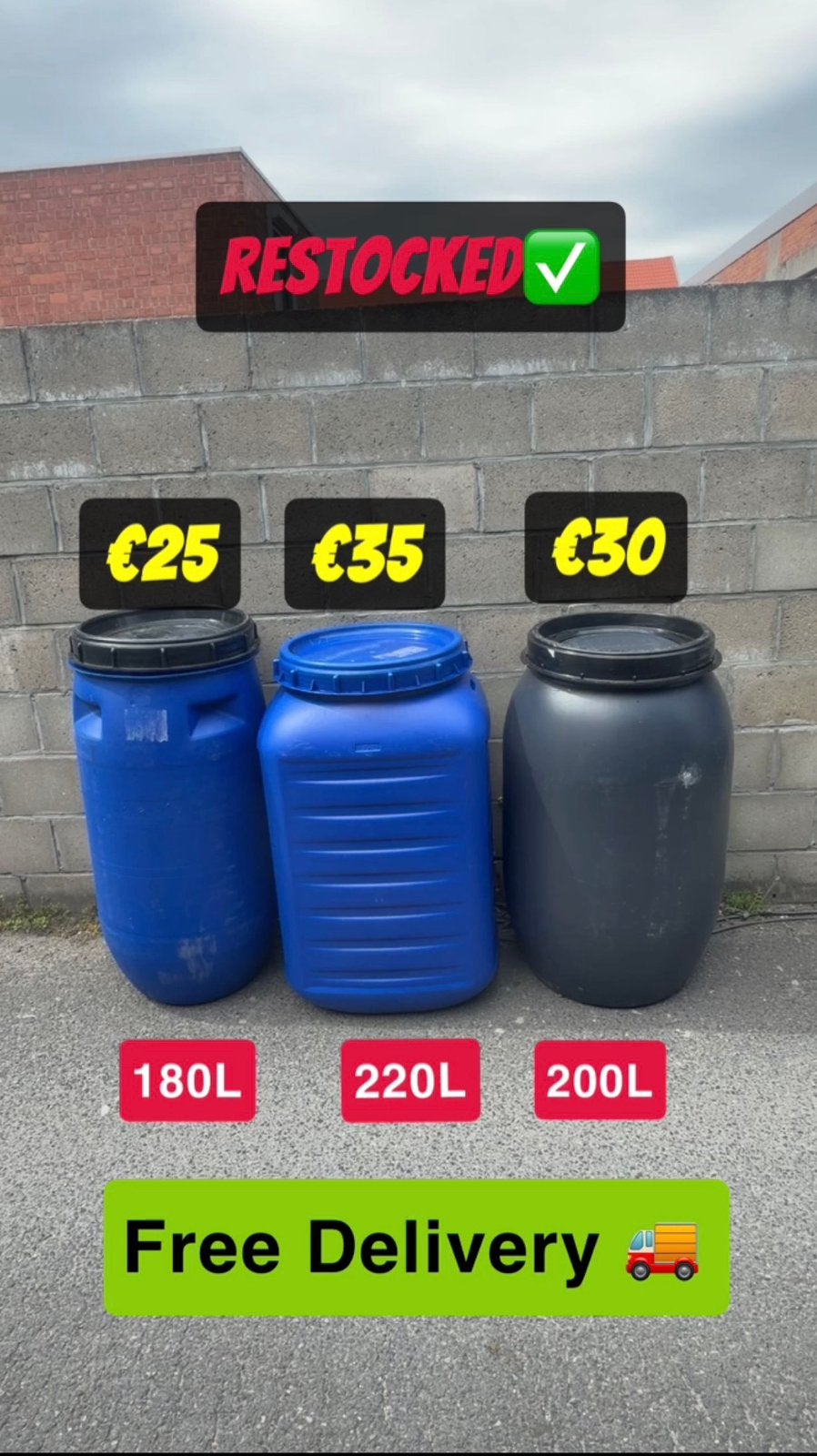 Vaten/tonnen 220liter, 150 liter of meer, Ophalen of Verzenden, Gebruikt, Kunststof