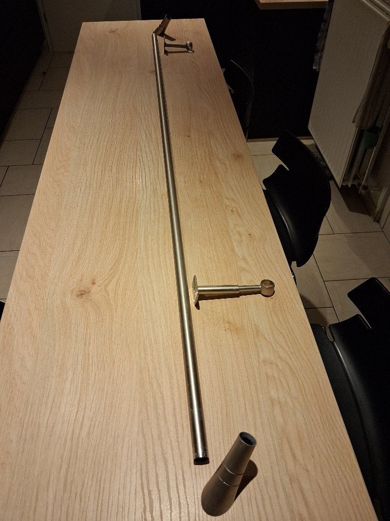 Tringle rideau aluminium 20mm x 150cm avec embouts, Autres types, Autres marques, Gris, 150 cm