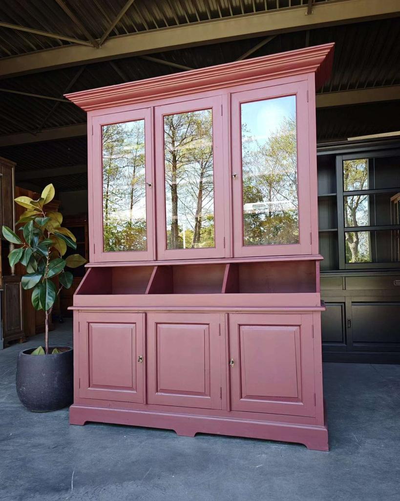 Nieuwe kleur! Antieke grutterskast paars/rood/roze  #2600, Antiek en Kunst, Ophalen of Verzenden