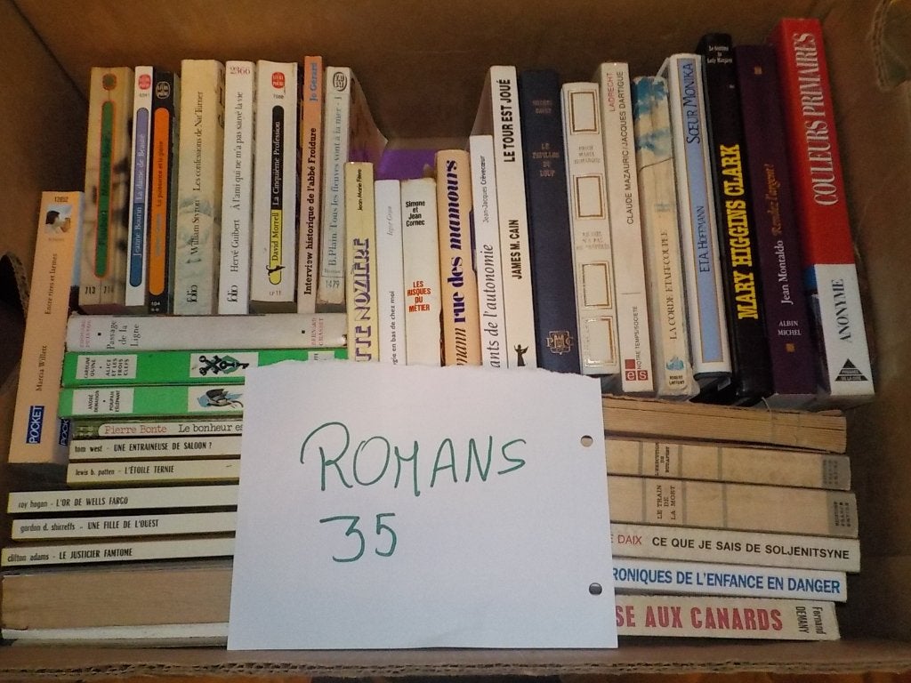 Livres +- 40 romans caisse n16 Adam D, Enlèvement, Utilisé