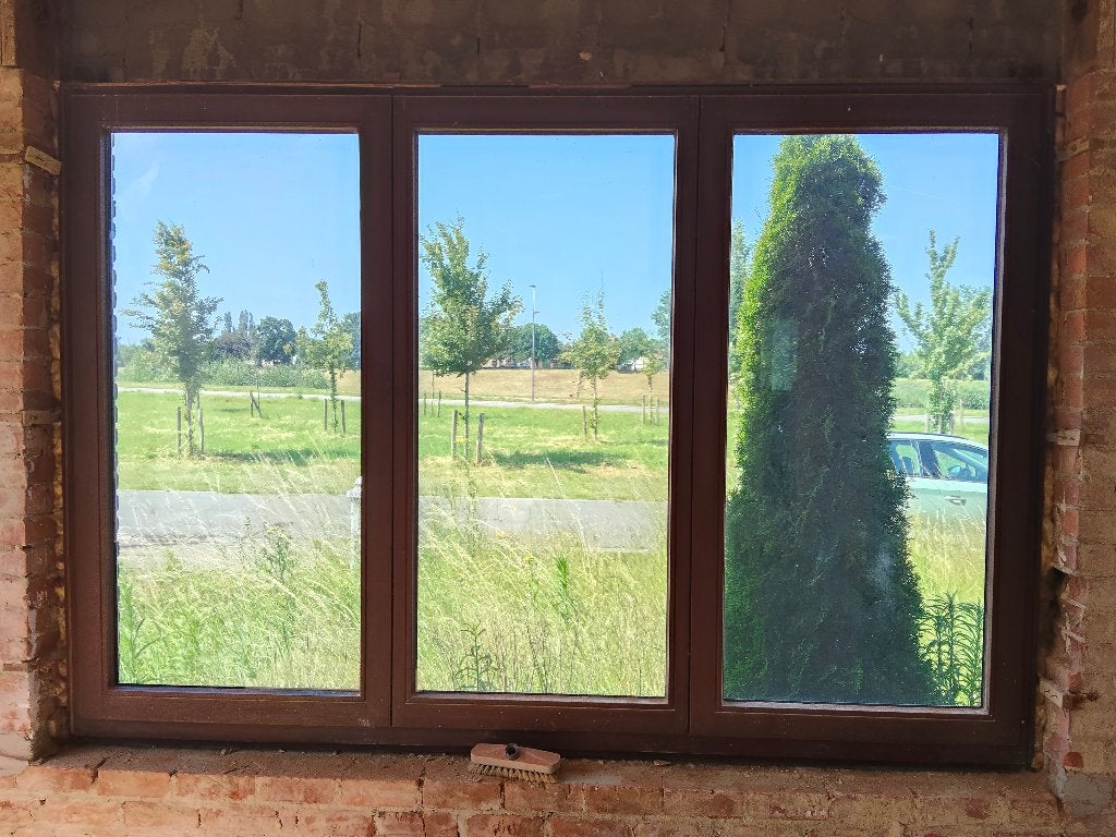 houten ramen met dubbel glas, Bricolage & Construction, Vitres, Châssis & Fenêtres, Enlèvement, Utilisé, Fenêtre de façade ou Vitre