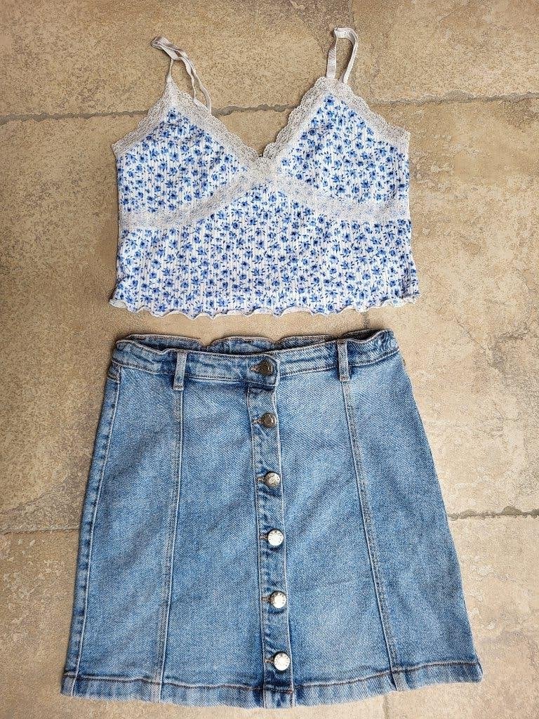 Mooie jeans rok mt 170, Kinderen en Baby's, Kinderkleding | Maat 170, Meisje, Ophalen of Verzenden, Zo goed als nieuw, Jurk of Rok