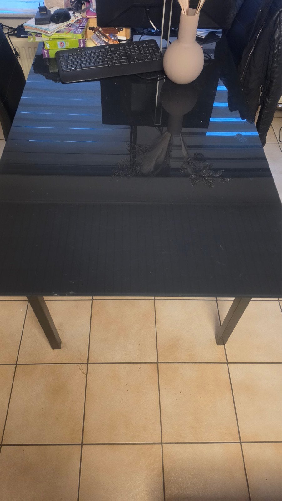 Gratis glazen tafel, Huis en Inrichting, Ophalen, Gebruikt, 50 tot 100 cm, Vijf personen of meer
