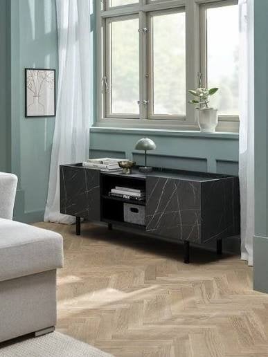 Meuble TV 147cm JYSK Wood Meubles TV en marbre noir, Enlèvement
