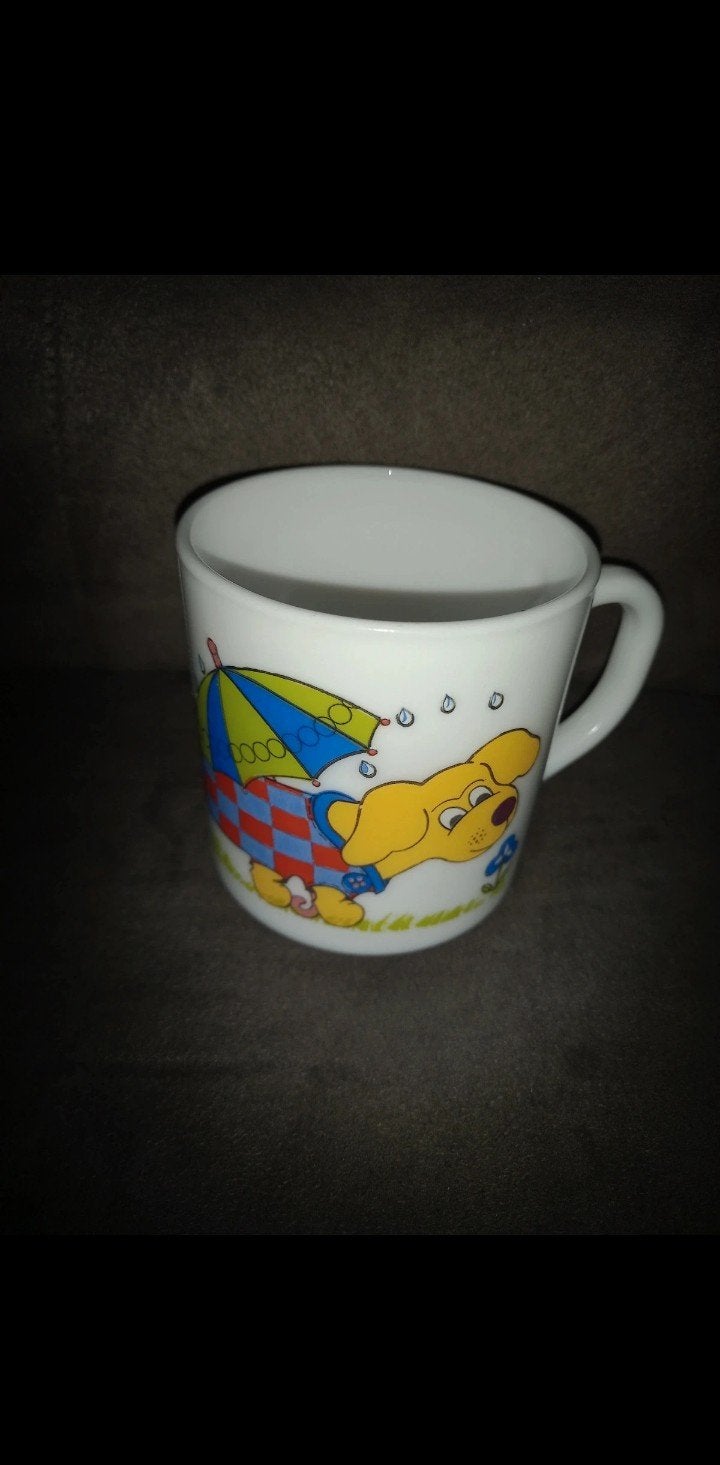 Tasse arcopal chien saucisse vintage, Ophalen of Verzenden, Vintage