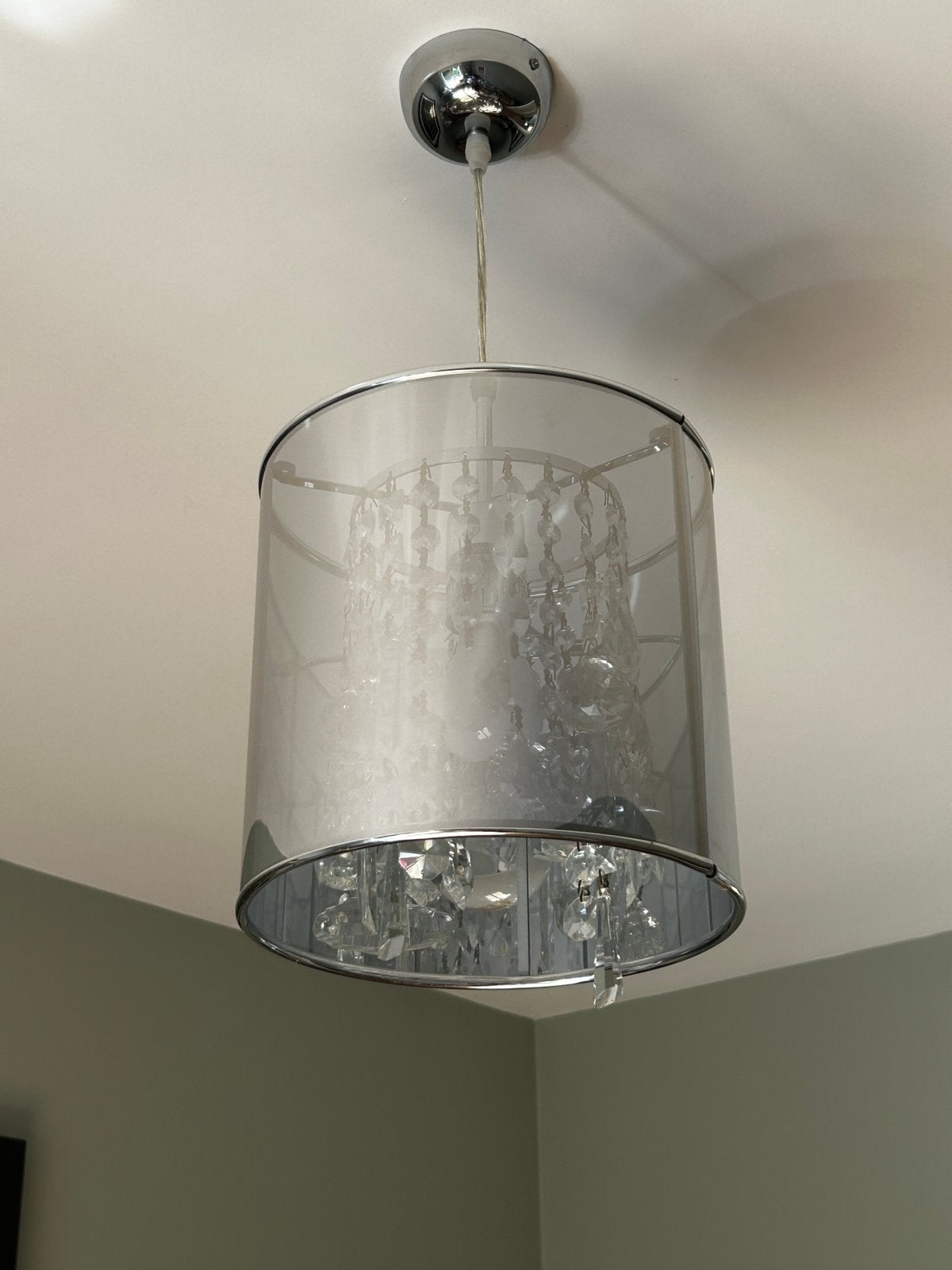 Petite suspension tambour/lustre, Enlèvement, Comme neuf, Suspension, Plastique