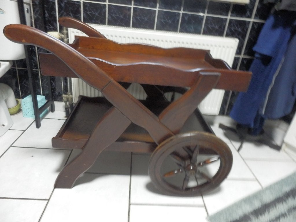 Desserte/ Chariot vintage à roulettes en bois, Maison & Meubles, Tables | Dessertes, 50 à 100 cm, Enlèvement, Utilisé, Rectangulaire