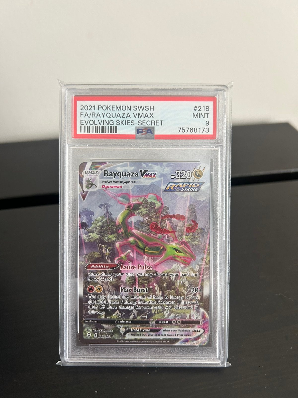 Rayquaza vmax alt art PSA 9, Ophalen of Verzenden, Zo goed als nieuw