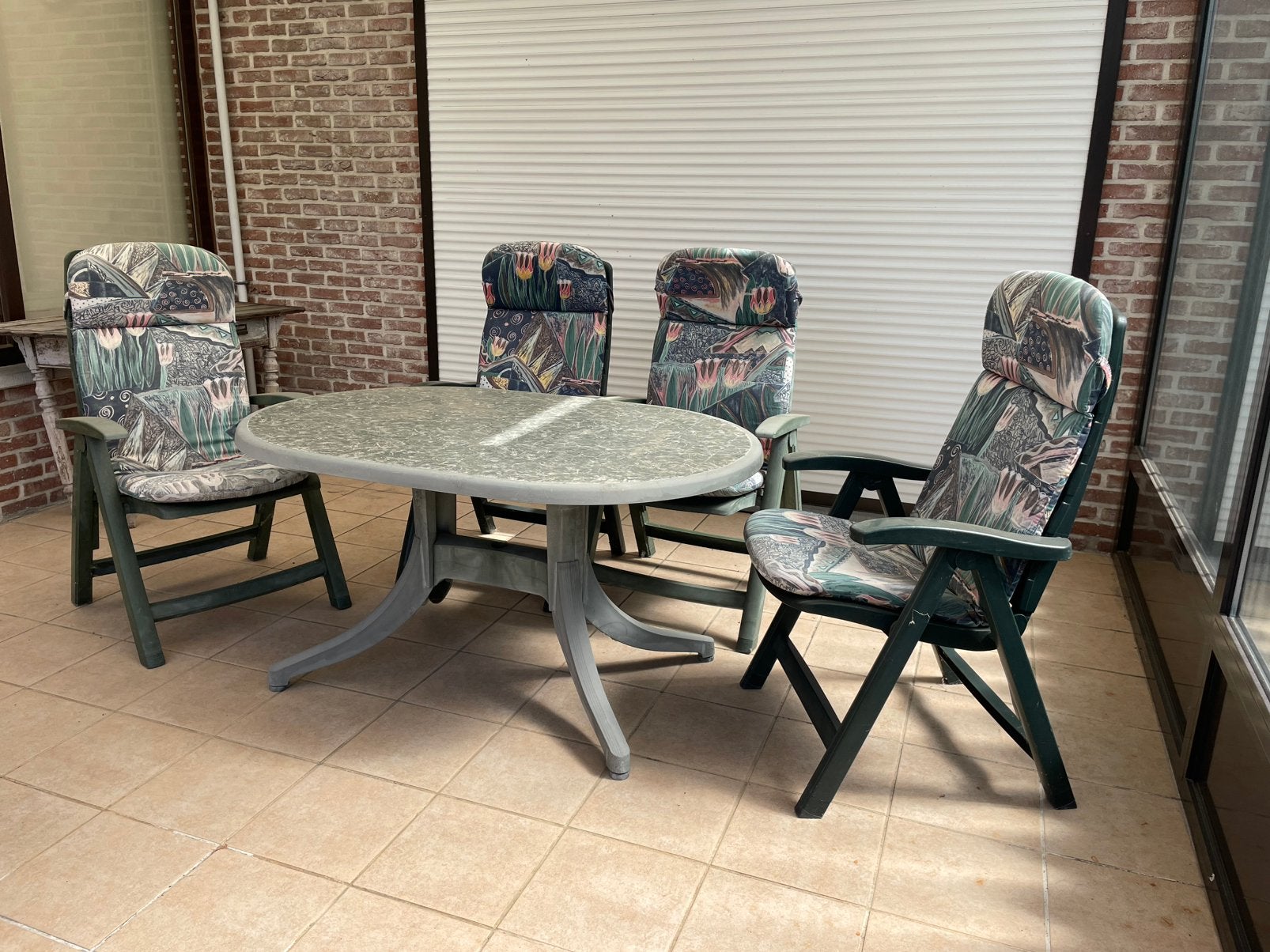 Kunstof tuinset. Hartman, Tuin en Terras, Ophalen, 4 zitplaatsen, Kunststof, Gebruikt