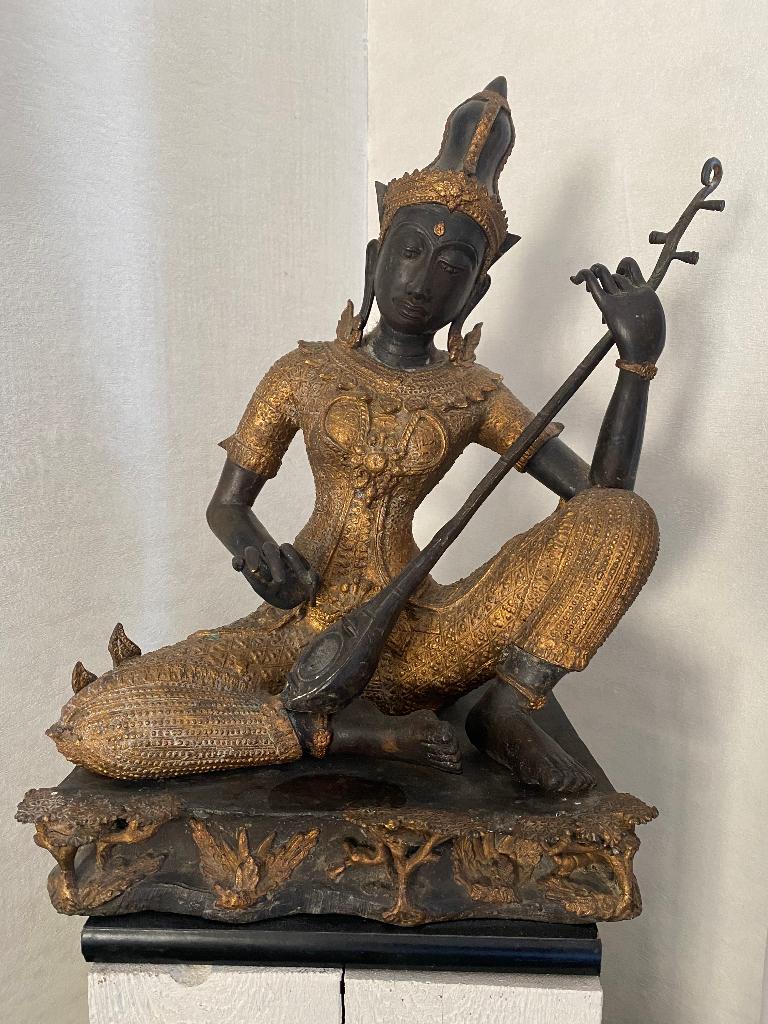 Thais massief bronzen beeld, Antiek en Kunst, Antiek | Brons en Koper, Brons, Ophalen