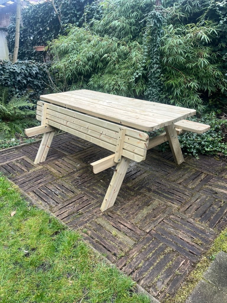 picknicktafels - nieuw en geïmpregneerd, Nieuw, Ophalen of Verzenden, Inklapbaar, Rechthoekig