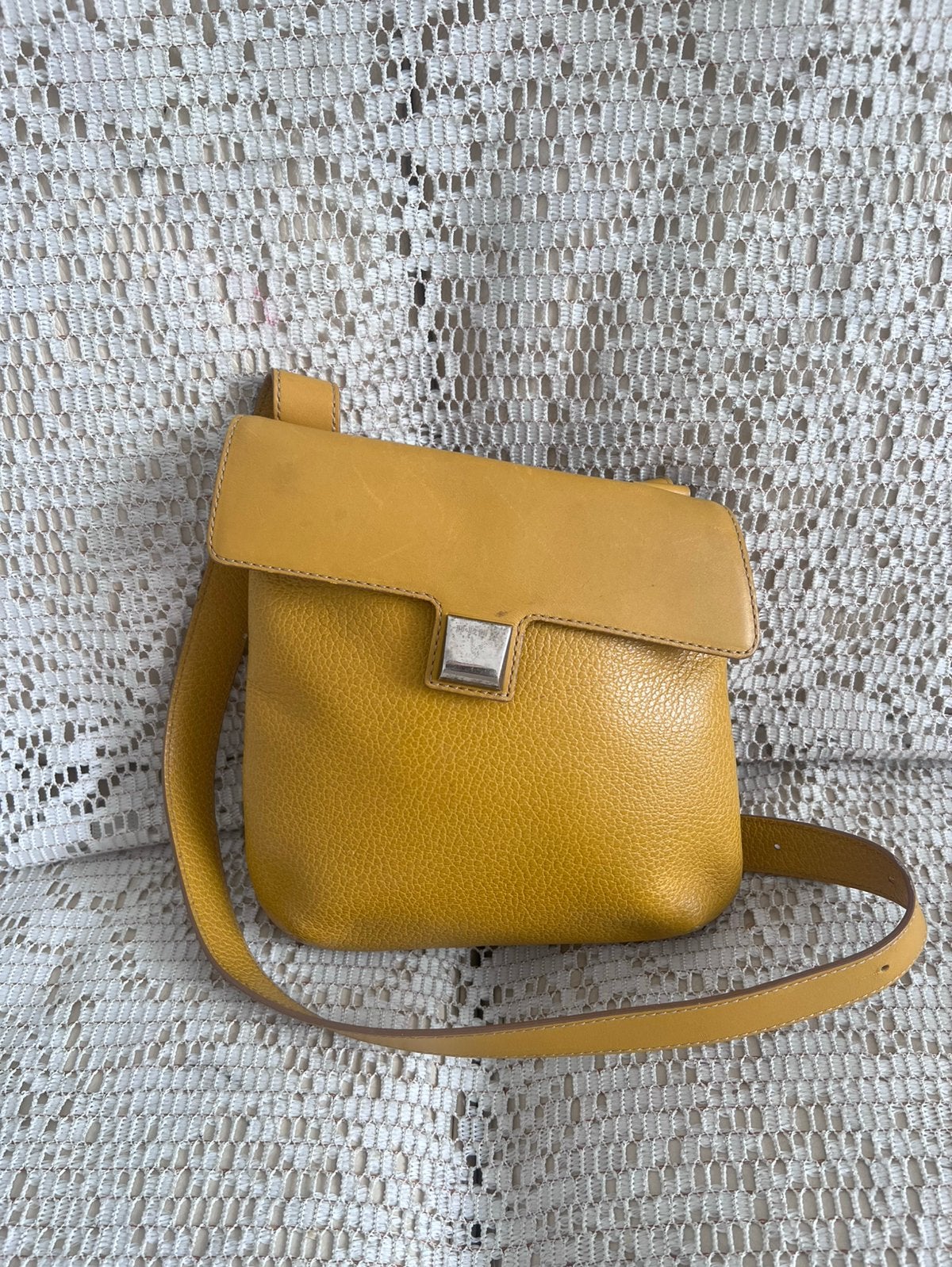 Sac DELVAUX Deux cuir jaune, Enlèvement ou Envoi, Comme neuf, Jaune, Cuir