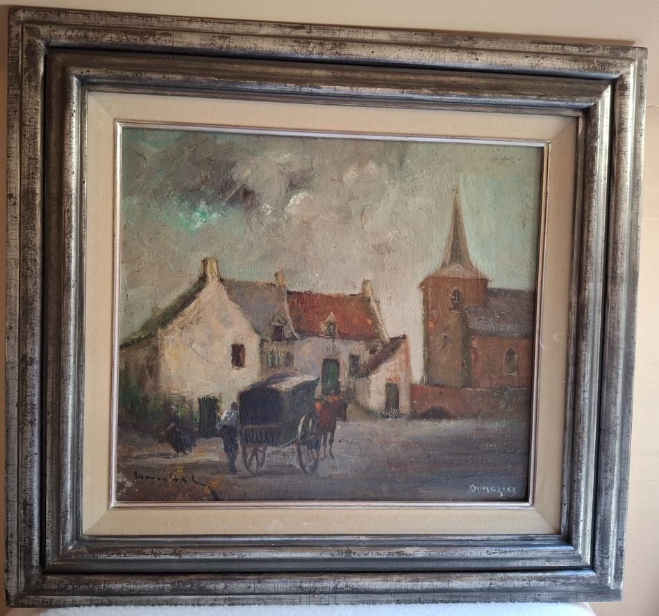 schilderij, Ophalen, Paneel, Handgeschilderd, Olieverf
