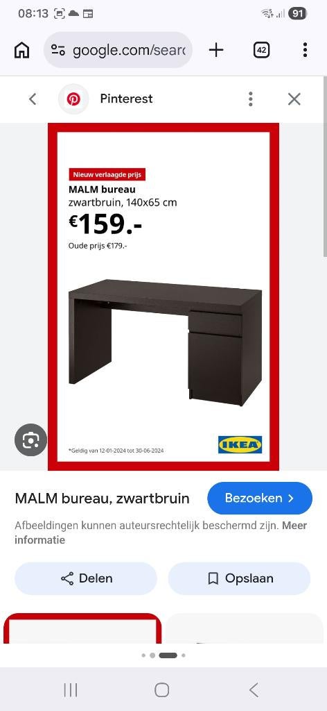 Bureau malm, Ophalen
