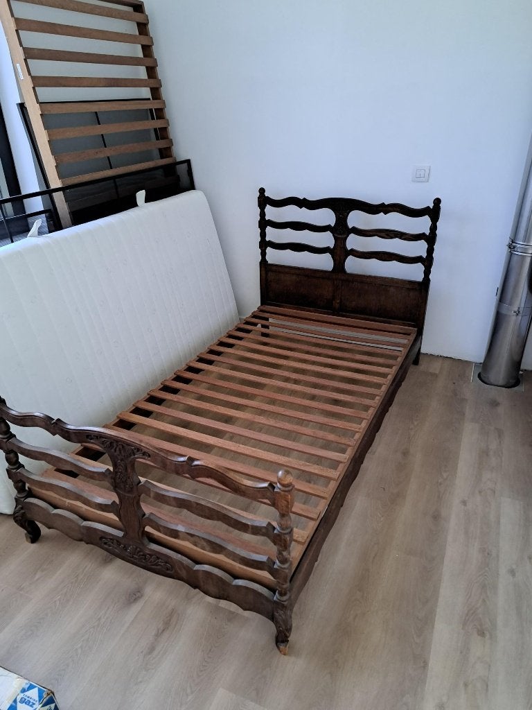 Bed 90x200, Maison & Meubles, Chambre à coucher | Lits, 90 cm, Une personne, Brun, Enlèvement