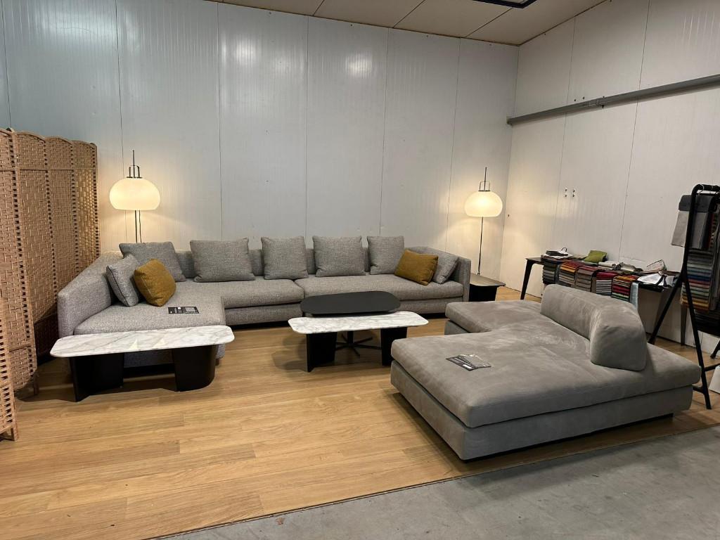 TBE Minotti Granville canapé d’angle + garantie – PN 30.000€, 150 cm ou plus, Quatre personnes ou plus, Comme neuf, Tissus