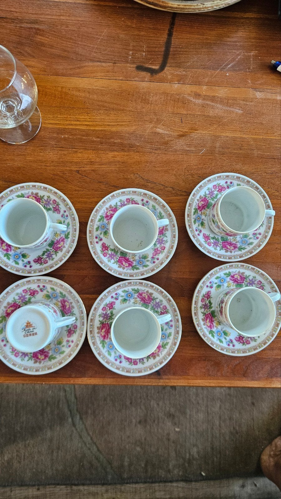 retro fijn porselein mokka servies., Ophalen of Verzenden, Zo goed als nieuw, Porselein, Kop en/of schotel