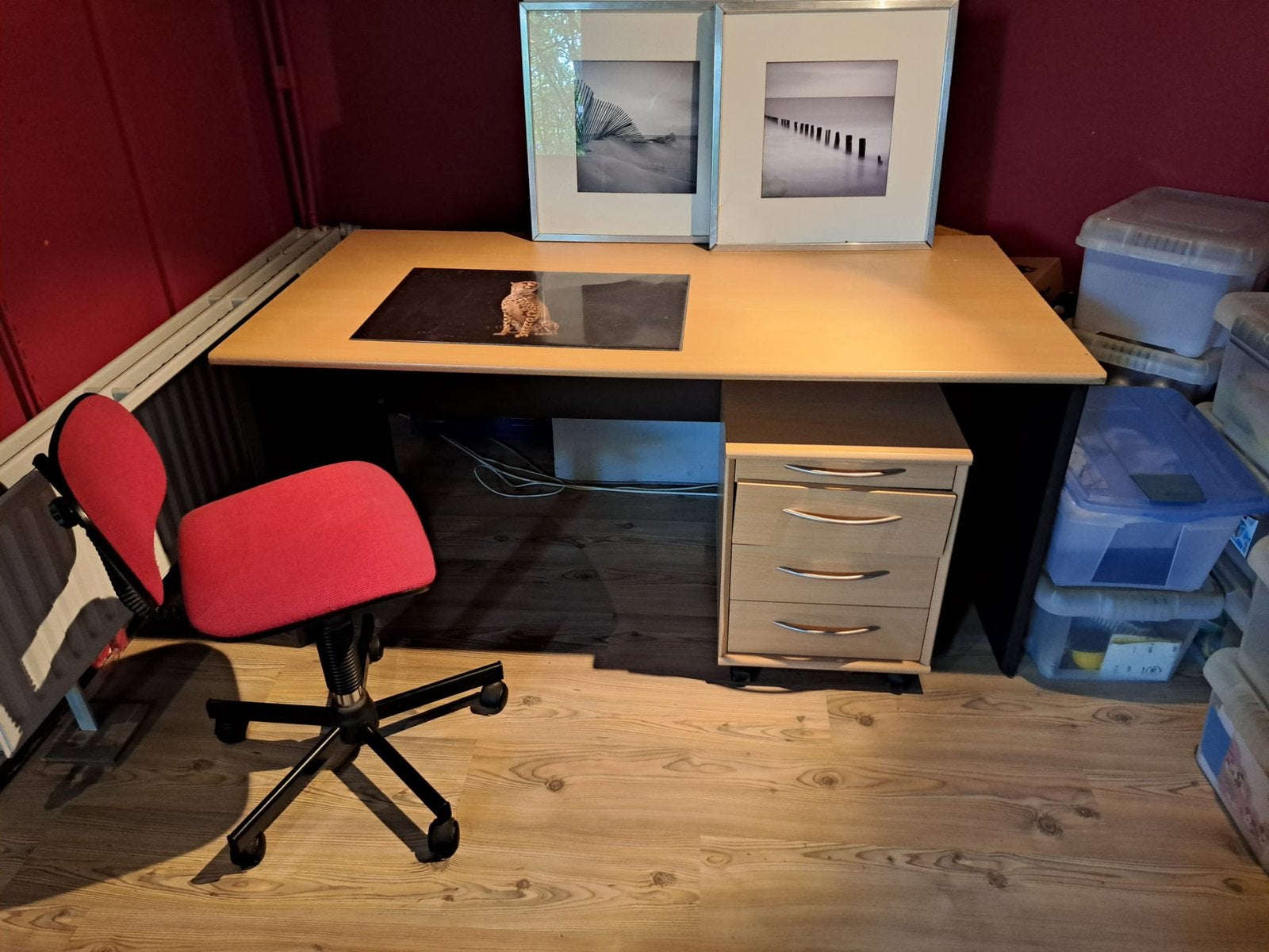 Bureaustoel, bureautafel en bureaukastje, Huis en Inrichting, Bureaus, Ophalen, Gebruikt