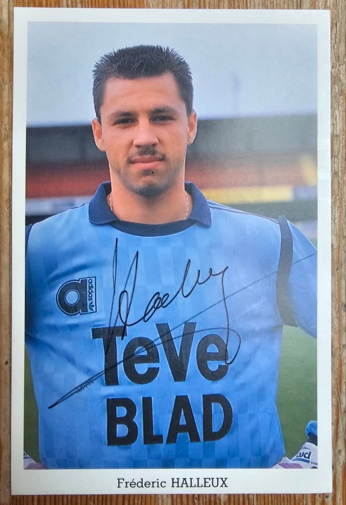 1989 Halleux KV Mechelen Spelerskaart handgesigneerd!, Verzamelen, Verzenden, Zo goed als nieuw, Spelerskaart