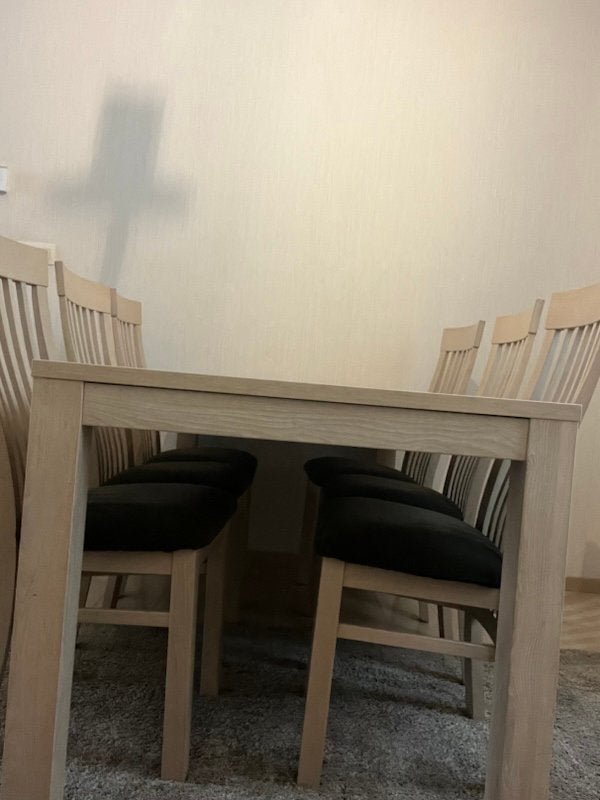 Eettafel + 6 stoelen, Ophalen, Zo goed als nieuw