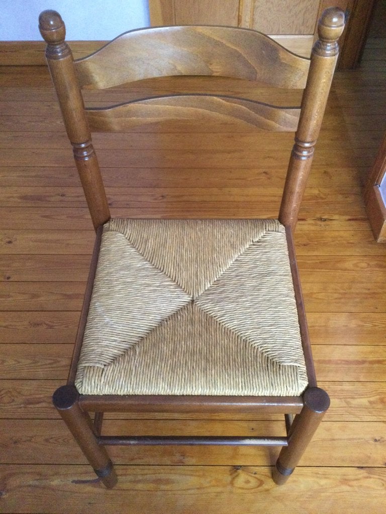 6 Chaises bois paillées, Maison & Meubles, Enlèvement, Comme neuf, Bois, Cinq, Six Chaises ou plus