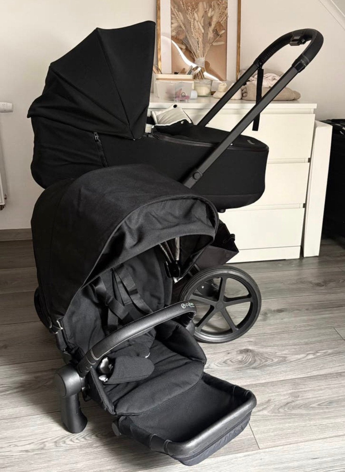 Cybex Priam 4 zwart + reiswieg, Ophalen, Zo goed als nieuw, Kinderwagen