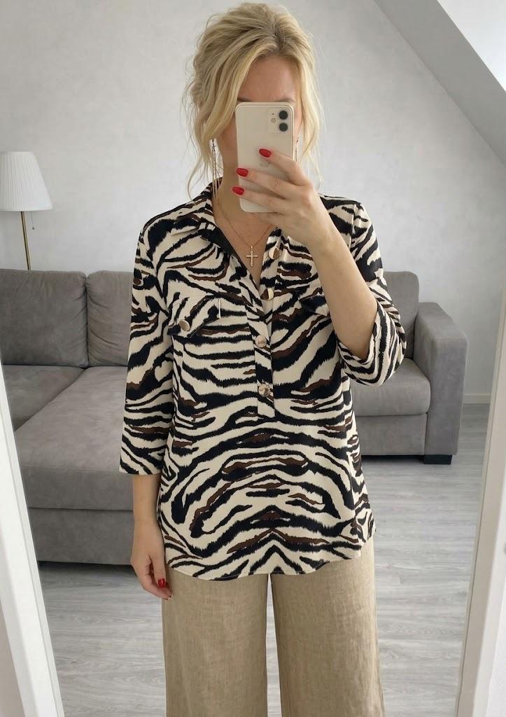 Blouse in zebraprint maat xl K-Design, K-design, Verzenden, Zo goed als nieuw, Maat 46/48 (XL) of groter