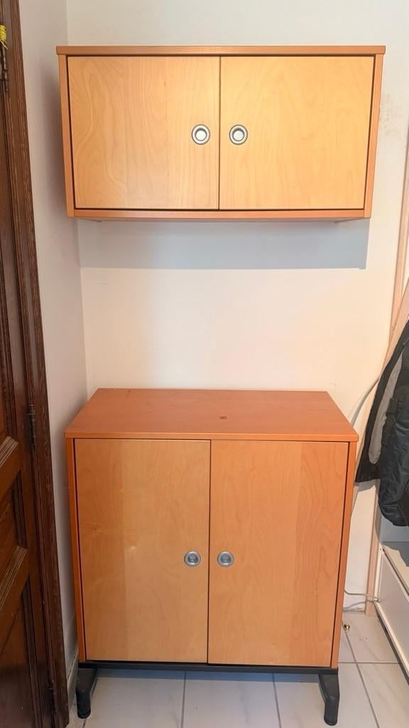 4 opbergkasten - 2 staande & 2 hangende, Maison & Meubles, Armoires | Étagères, Utilisé, Enlèvement