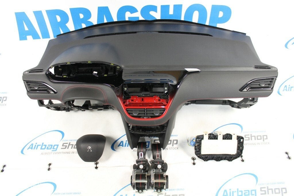 Airbag kit Tableau de bord rouge couture Peugeot 208