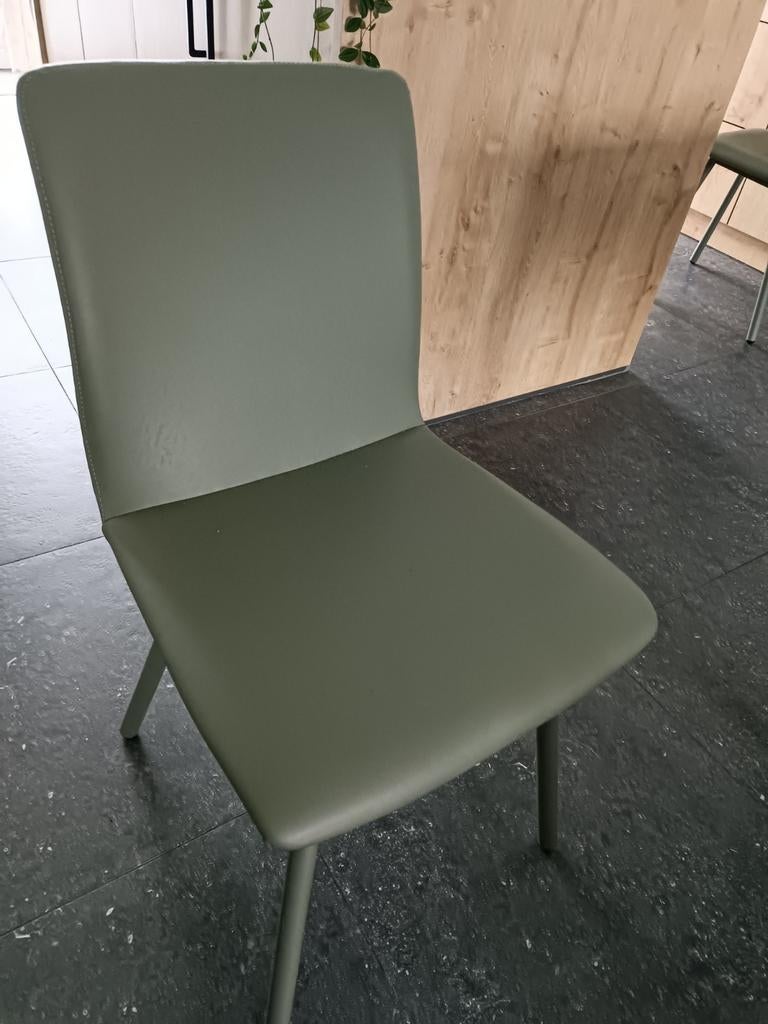 6 stevige  keukenstoelen Pisa, groen., Huis en Inrichting, Ophalen, Zo goed als nieuw