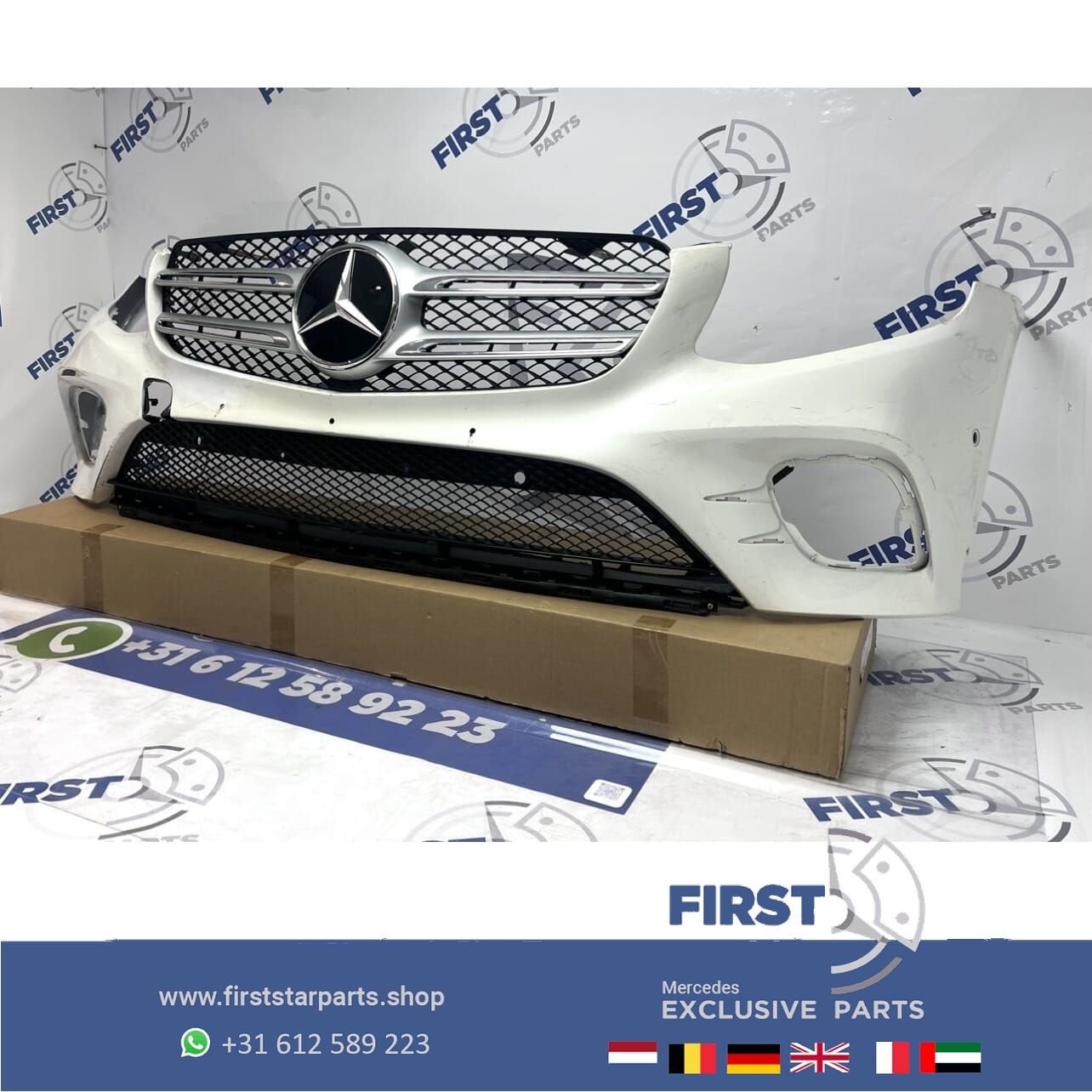 W253 BUMPER WIT GLC AMG PRE-FACELIFT origineel Mercedes VOOR, Gebruikt, -, Voor, Ophalen of Verzenden